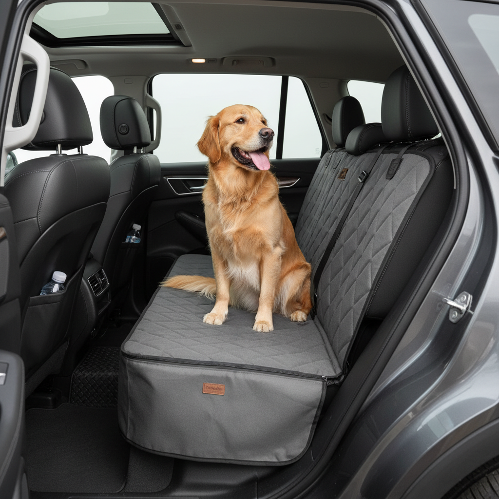 Dog car seat cover in SUV